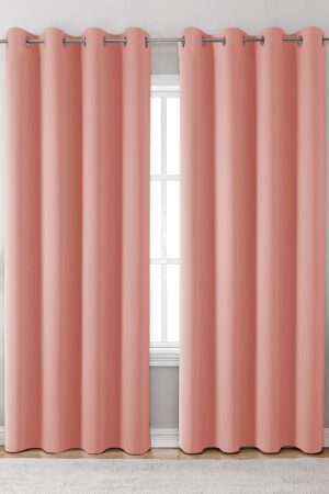Homestan Blackout Door Curtains 7 Feet Long Set of 2, Room Darkening Blackout Parda 7 Feet with Grommet Design for Home Decor